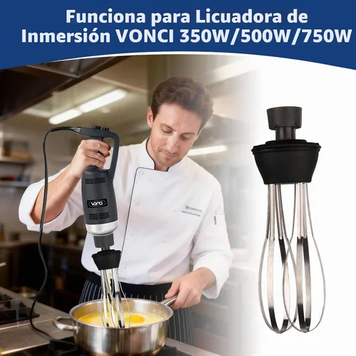 Vista 4 de VONCI Accesorio de batidor desmontable de 10 pulgadas. Compatible con batidora de inmersión comercial de 350 W, 500 W y 750 W.