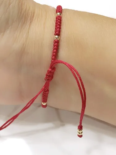 Vista 6 de Pulsera de cruz pequeña para mujer, pulsera de cuerda roja de protección