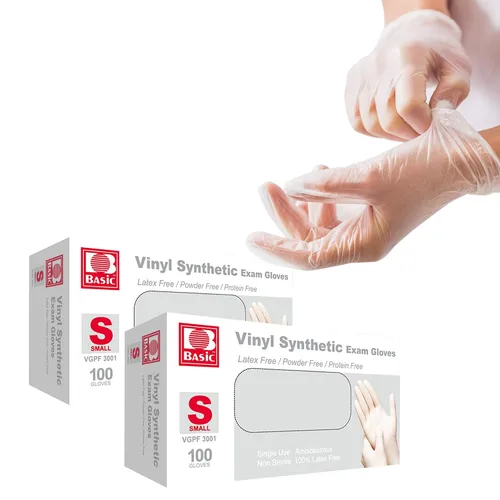 Vista 10 de Jointown Basic Medical - Guantes de examen de vinilo transparente, sin látex y sin polvo, VGPF-3001 (caja de 1000), talla S