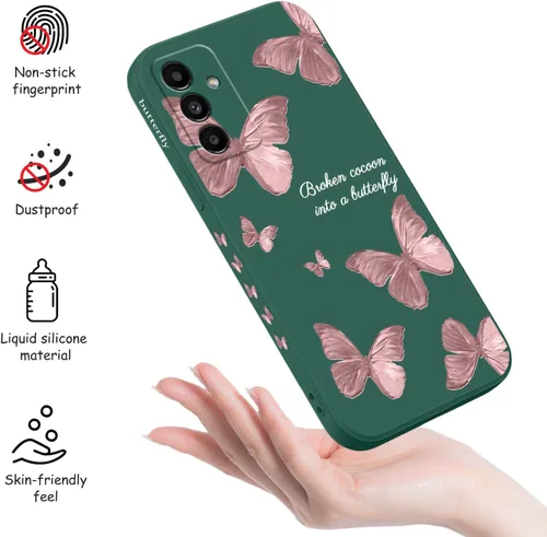 Vista 5 de LEECG Funda para teléfono Galaxy A13 5G, para Samsung A13 5G, patrón de mariposa, diseño lateral creativo, protector protector suave a prueba