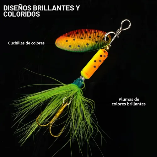 Vista 7 de THKFISH Spinnerbait Spinners Spinnerbait señuelos de trucha Señuelos de pesca para lubina trucha Crappie Color A-1/7oz *4pcs