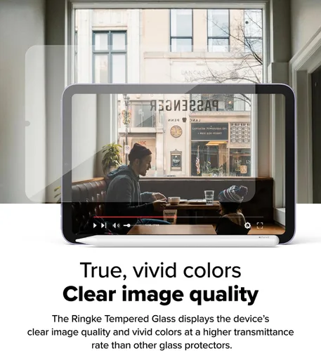 Vista 4 de Ringke Protector de pantalla de vidrio templado compatible con iPad Mini 6 (6ª generación) y protector de pantalla para iPad Mini A17 Pro, vidrio