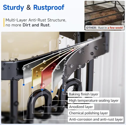 Vista 5 de Skyapex Organizador de ducha sobre la puerta: Estante de baño colgante sobre vidrio con ganchos - Estante de almacenamiento dentro del baño