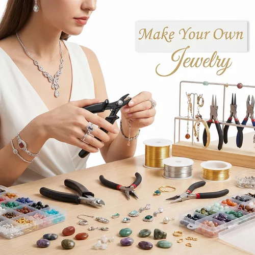 Vista 4 de Alicates para engarzar cuentas para hacer joyas, herramienta de crimpado de cuentas de bricolaje Professional Bead Crimping Pliers Tool for Jewelry