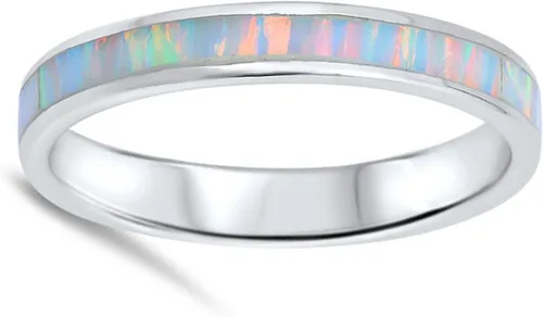Vista 2 de Anillo de boda de plata de ley de color elige tu