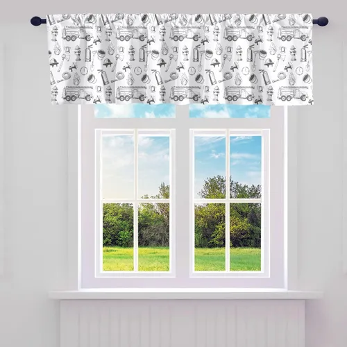 Vista 5 de Erosebridal Cortinas para ventana de cabina de teléfono, cortinas de cenefa Londres Big Ben, cenefas opacas con temática británica, cenefa HePattern