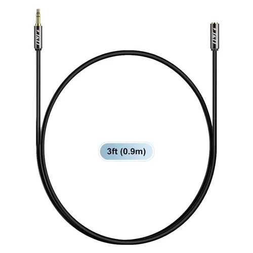 Vista 7 de J&D - Cable de extensión AUX macho a hembra de 0.1 in, cable de audio