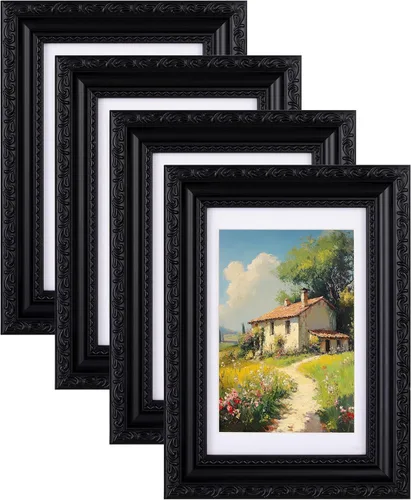 Vista 40 de eletecpro 8x10 Vintage Picture Frame, Glass Cover, Gold, 4-Pack Dorado