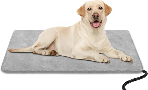 Vista 10 de Almohadilla de Calefacción para Perros al Aire Libre para Cama Calentada para Perros, Almohadilla Térmica para Mascotas con Funda Suave, Cable Gris