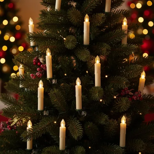 Vista 5 de Velas LED sin llama, 6 velas cónicas blancas con control remoto para decoración de bodas, 4 pulgadas