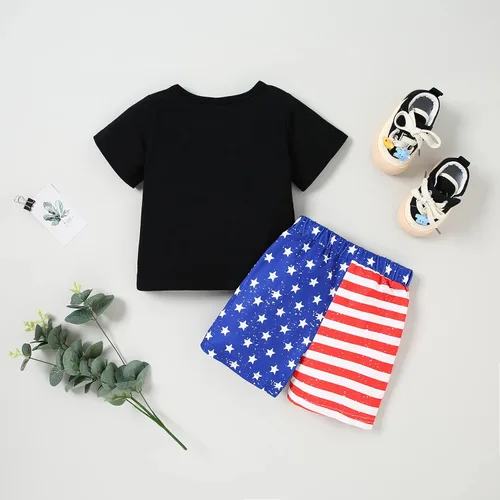 Vista 2 de YALLET Ropa para niños pequeños de 1 a 5 años, camiseta de manga corta y jeans rasgados de 12, 18, 24 meses, conjunto de pantalones para bebé