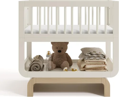 Vista 9 de Storkcraft Santorini Deluxe - Cuna convertible 3 en 1, color escarchado Avena esmerilada