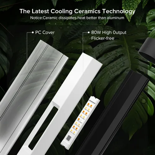 Vista 7 de SANSI Luz de Crecimiento Vertical, Luz de Crecimiento T10 de Pie para Plantas de Interior, Luz de Plantas de Espectro Completo de 80W 144 LEDs