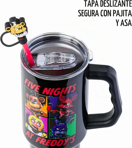Vista 2 de Silver Buffalo Five Nights at Freddy's, vaso de acero inoxidable, 40 onzas Cinco noches en la entrega especial de Freddy