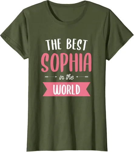 Vista 28 de Camiseta The Best Sophia In The World Name, Negro