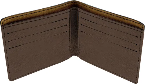 Vista 3 de Regalos para papá o abuelo o tío con grabado láser de cuero sintético billetera plegable
