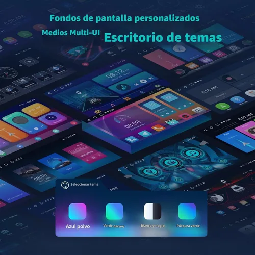 Vista 3 de Podofo Estéreo de auto de doble DIN de 2+32G con Apple Carplay Android Auto inalámbrico de 10.1 pulgadas, pantalla táctil y radio Android