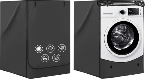 Vista 8 de Funda para Lavadora de Carga Frontal, Oxford 420D Resistente, Impermeable, Ajuste Universal
