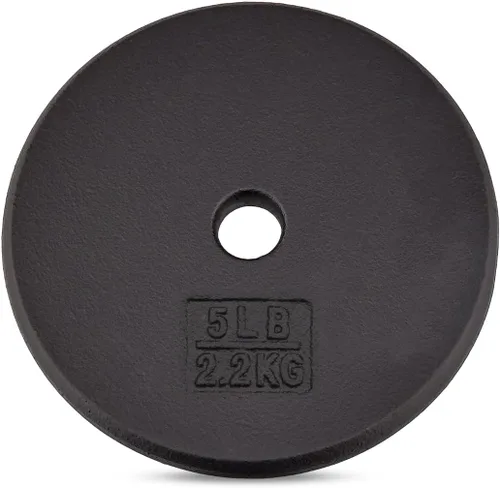 Vista 13 de Yes4All Standard Weight Plates, 1-Inch Cast Iron Barbell Weights, Wide Range 5–50 LB, Ideal for Strength Training & Workout Routine, Available in