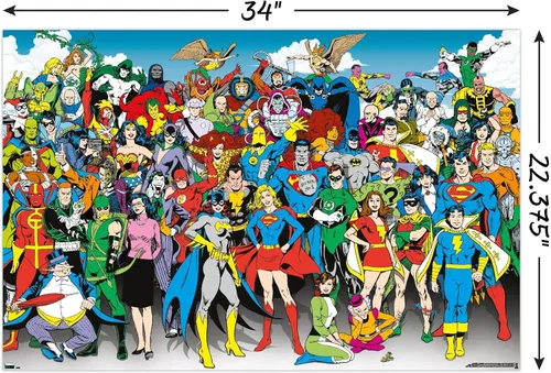 Vista 3 de DC Comics The Lineup - Póster de pared, 34 pulgadas de largo x 22.4 pulgadas de ancho, versión sin marco