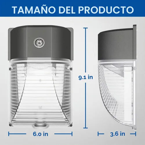 Vista 5 de Cinoton - Paquete de luces LED de pared, 26 W, 3000 lm, 5000 K (resistente al agua IP65), 100 – 277 Vac, 150 – 250 W MH/HPS, repuesto para Bronce