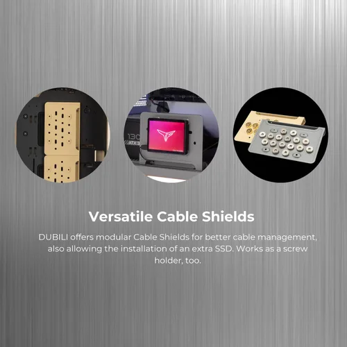 Vista 4 de InWin Dubili - Chasis para juegos de torre completa (serie iBuildiShare) con ventilador ARGB preinstalado x 4 (gris titanio)