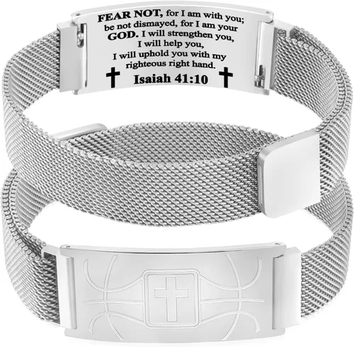 Vista 84 de Regalos de graduación, pulsera de fútbol, fútbol, baloncesto, béisbol, regalos de pulsera, pulseras de cruz de fe para hombres, bautismo, primera
