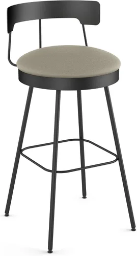 Vista 10 de Amisco Monza - Taburete giratorio para mostrador (26 pulgadas), color gris oscuro y metal negro
