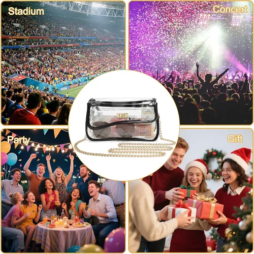 Vista 6 de YGR Bolsa transparente aprobada para eventos de estadio, conciertos, bolsa cruzada transparente para mujer