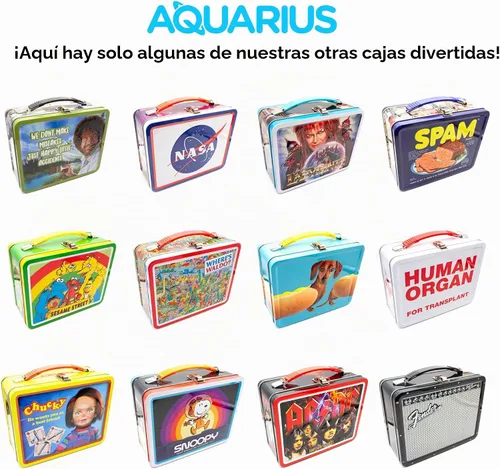 Vista 7 de AQUARIUS David Bowie Aladdin Sane - Caja de almacenamiento de lata resistente con mango de plástico y cubierta frontal en relieve, mercancía