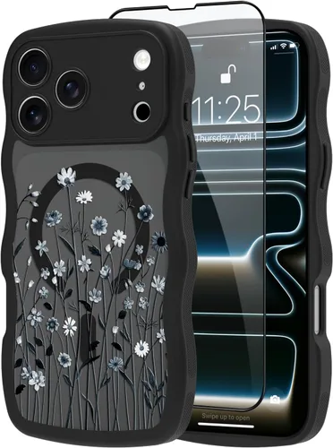 Vista 8 de OOK Funda magnética para iPhone 11 [compatible con MagSafe] Funda delgada mate translúcida negra para iPhone 11, funda protectora de lente de Negro