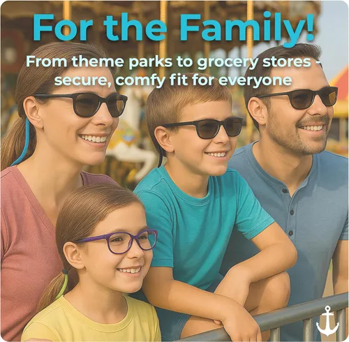 Vista 5 de Correas para gafas Anchor ajustables - Correas para gafas de sol - Correas deportivas para gafas para niños, hombres y mujeres - Soportes atléticos