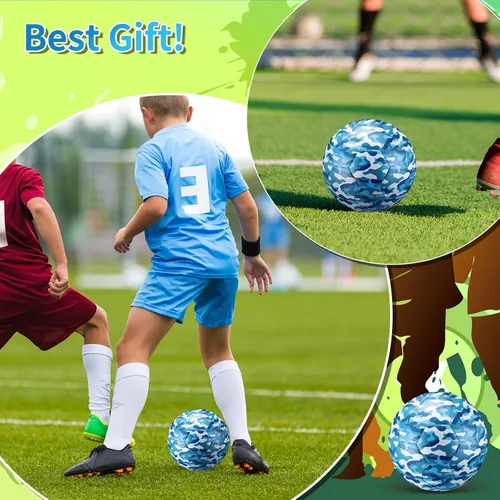 Vista 6 de Libima Balón de fútbol de camuflaje con inflador, tamaño oficial 4, para interiores y exteriores, colorido y suave, juguete para niños y niñas