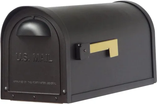 Vista 6 de Buzón clásico con poste de aluminio, buzón negro con poste Ashland - SCC-1008_SPK-600-BLK