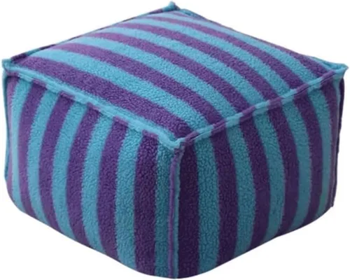 Vista 9 de EYPKPL Cómodo sofá perezoso cuadrado a rayas, suave sofá perezoso, taburete bajo, respaldo para dormitorio, hogar, puf, tatami con relleno, sofá