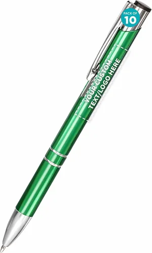 Vista 16 de DISCOUNT PROMOS Juego de 10 bolígrafos de aluminio personalizados, paquete a granel personalizado, tinta negra, ideal para oficina, escuela