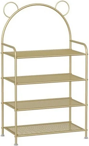 Vista 9 de Shelves Adjustable Shoe Organizer Multi-layer Shoe Rack, Sturdy Metal Mesh Shoe Rack, Free Standing Shoe Storage Shelves, Cute Bear Shape Shoes