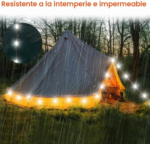 Vista 6 de Tira de luces para interiores y exteriores con cargador de panel solar, impermeable, recargable, 17 luces LED, desmontables de 30 pies de largo, 7