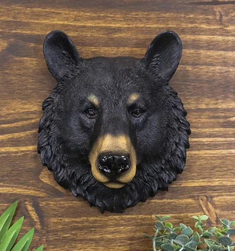 Vista 7 de Ebros Gift The Brave - Placa decorativa de pared con cabeza de oso negro de 8 pulgadas de alto, taxidermia, escultura artística con diseño de oso