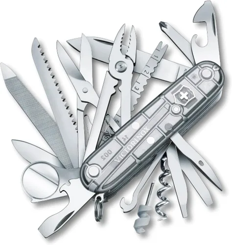 Vista 9 de Victorinox Swiss Champ - Cuchillo suizo del ejército, 33 funciones, navaja de bolsillo de fabricación suiza con hoja grande, destornillador, cincel