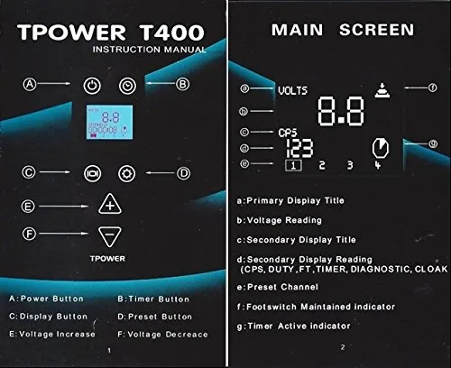 Vista 8 de Fuente de alimentación del tatuaje TPower T-400