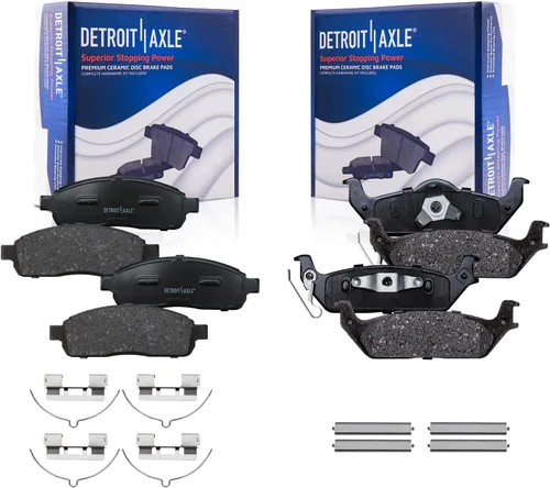 Vista 107 de Detroit Axle - Kit de freno delantero para Dodge Ram 1500 Durango Dakota Chrysler Aspen Dakota Driver Side Disco Freno Pinza de freno de cerámica