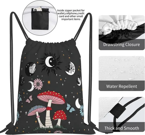 Vista 3 de USONEPT Mochila deportiva impermeable con cordón, ajustable, ligera, para gimnasio, baile, para mujeres, hombres, niños y niñas, 27, dibujos animados