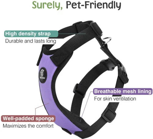 Vista 3 de VavoPaw cinturón de seguridad para perro, arnés de coche con hebilla ajustable para perro, cinturón de seguridad de nailon para mascotas, resistente
