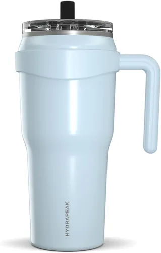 Vista 14 de Hydrapeak Roadster - Botella de agua de acero inoxidable de 40 onzas con aislamiento al vacío de doble pared con asa y tapa con popote 2 en 1