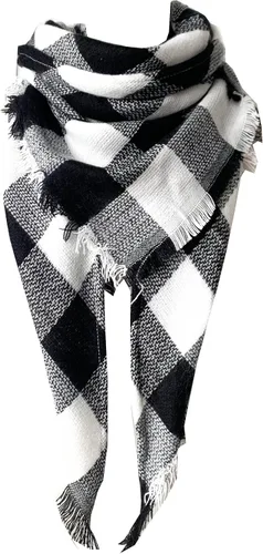 Vista 106 de Wander Agio - Bufanda envolvente con diseño a cuadros o triangular para mujer, cálida y larga, de punto, sensación de cachemira, chal