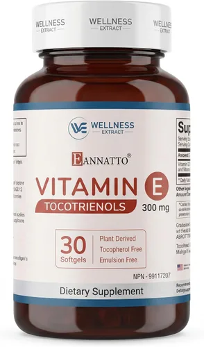 Vista 8 de WELLNESS EXTRACT Eannatto Tocotrienoles Suplementos de vitamina E sin tocoferol, sin OMG, sin gluten y antioxidante (125 mg 30 cápsulas blandas)