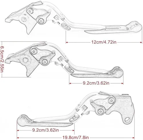 Vista 3 de Clutch Brake Levers for FZ8 FZ-8 2011 2012 2013 2014 2015 2016-2020 Motorcycle Adjustable Folding Extendable Brake Clutch Levers Handle