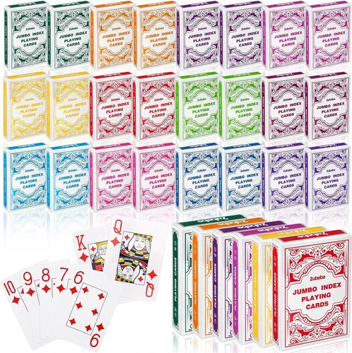Vista 8 de Zubebe 12 Mazos de Cartas, Barajas de Cartas al Por Mayor en Tamaño Póker, Barajas de Póker Estándar para Actividades de Niños y Adultos