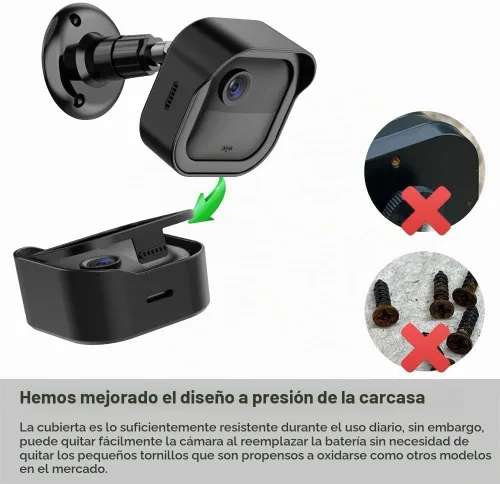 Vista 3 de Nuevo Blink - Soporte de pared para cámara para exteriores, montaje ajustable de 360° y carcasa protectora a prueba de clima con módulo Blink Sync